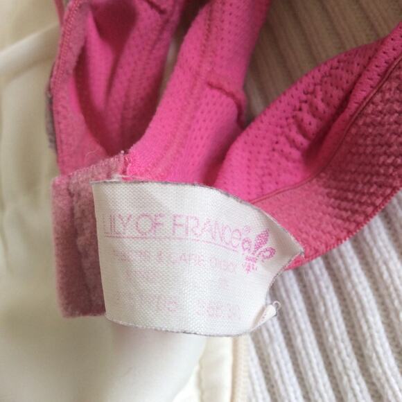 Lily of France Sports Bra 36B 34C Barbie Pink Gray - Picture 3 of 4
